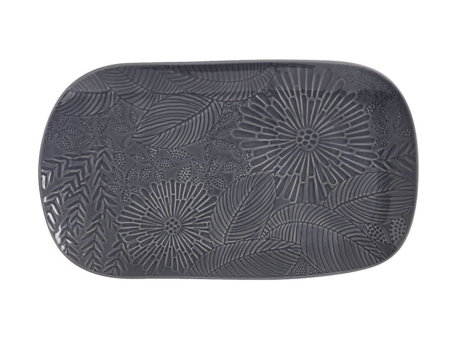 MW Panama Oblong Platter 39x23cm Grey Gift Boxed