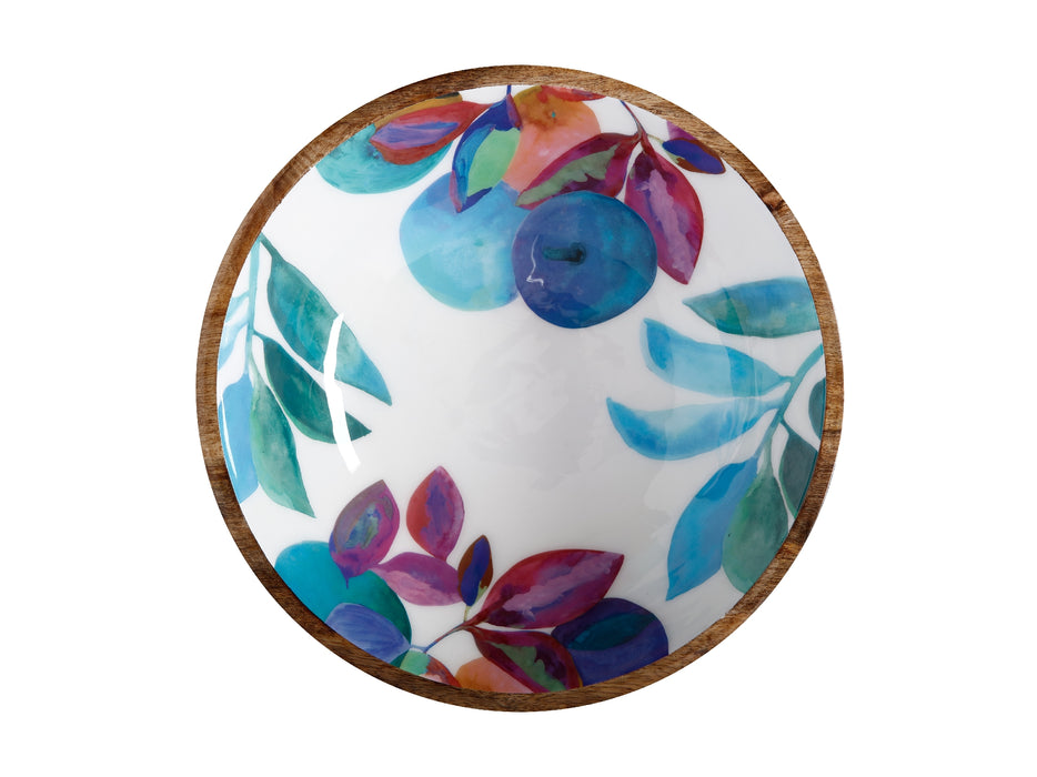 MW Samba Mango Wood & Enamel Finish Serving Bowl 34cm