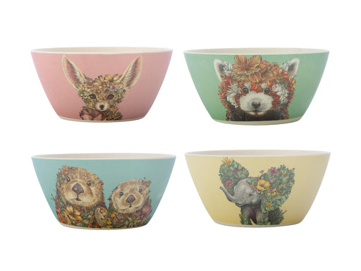MW Marini Ferlazzo Wild Planet Bamboo Bowl 14.5cm Set of 4 Assorted