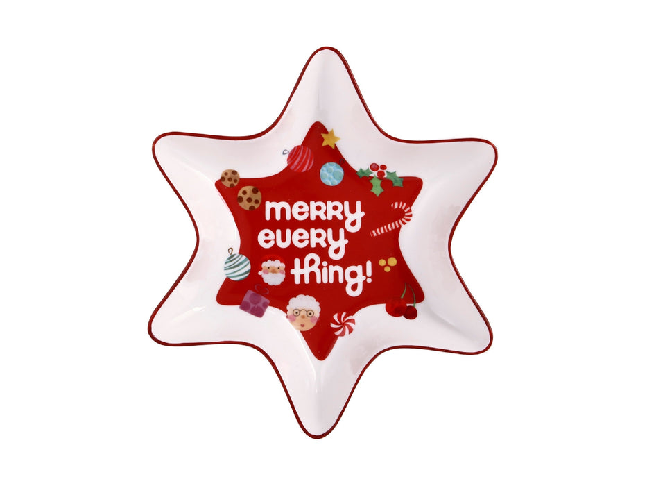 MW Kasey Rainbow Sparkly Season Star Dish 21.5cm Red Gift Boxed
