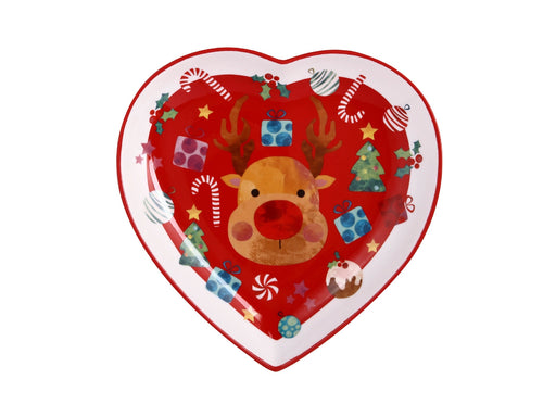 MW Kasey Rainbow Sparkly Season Heart Dish 20cm Red Gift Boxed