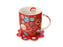MW Kasey Rainbow Sparkly Season Mug 350ML & Coaster Set Red Gift Boxed