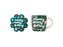 MW Kasey Rainbow Sparkly Season Mug 350ML & Coaster Set Dark Green Gift Boxed