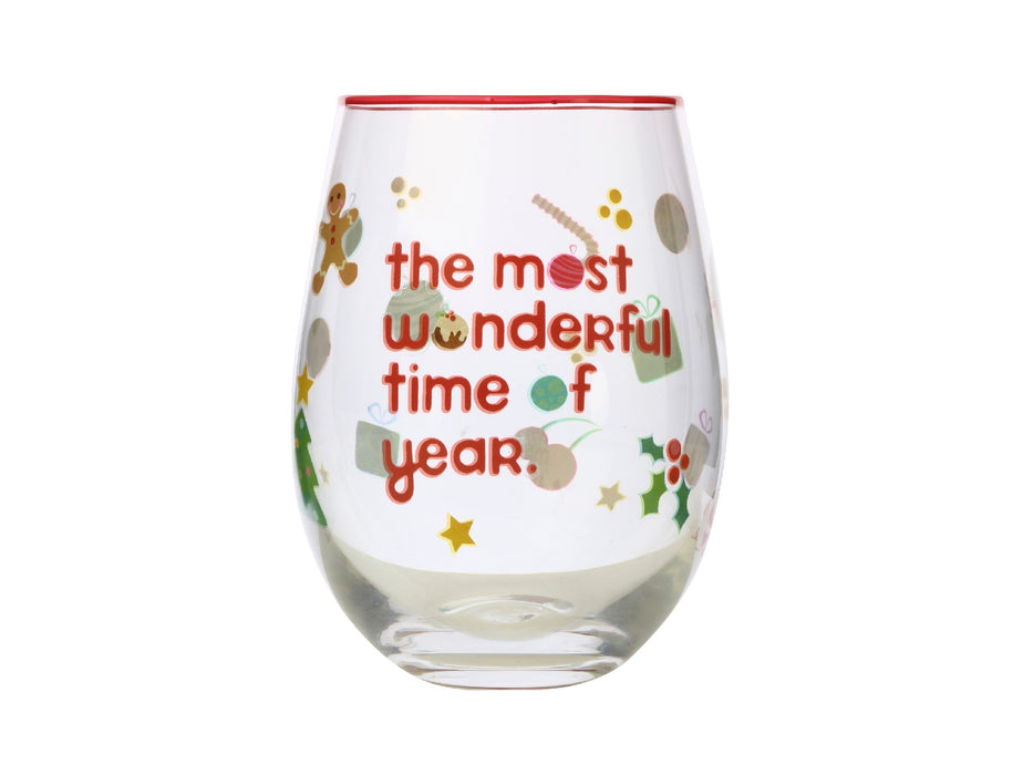 MW Kasey Rainbow Sparkly Season Stemless Glass 500ML Red Gift Boxed