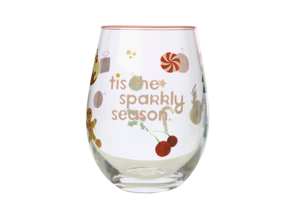 MW Kasey Rainbow Sparkly Season Stemless Glass 500ML Pink Gift Boxed