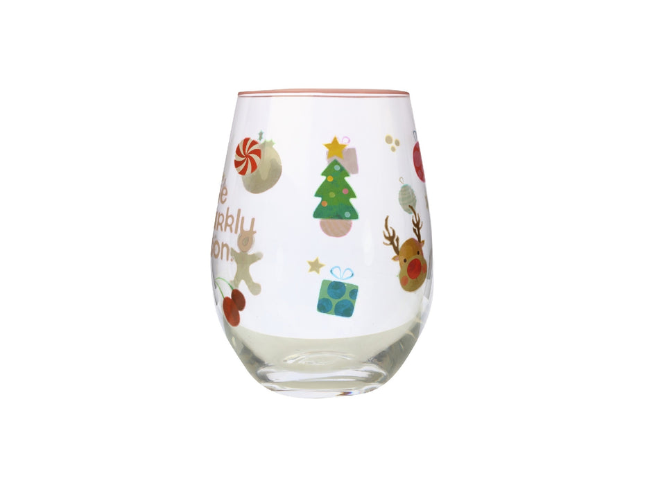MW Kasey Rainbow Sparkly Season Stemless Glass 500ML Pink Gift Boxed