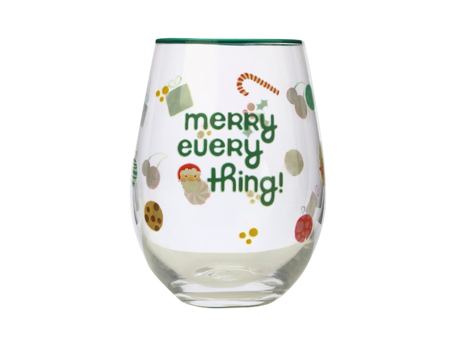 MW Kasey Rainbow Sparkly Season Stemless Glass 500ML Dark Green Gift Boxed