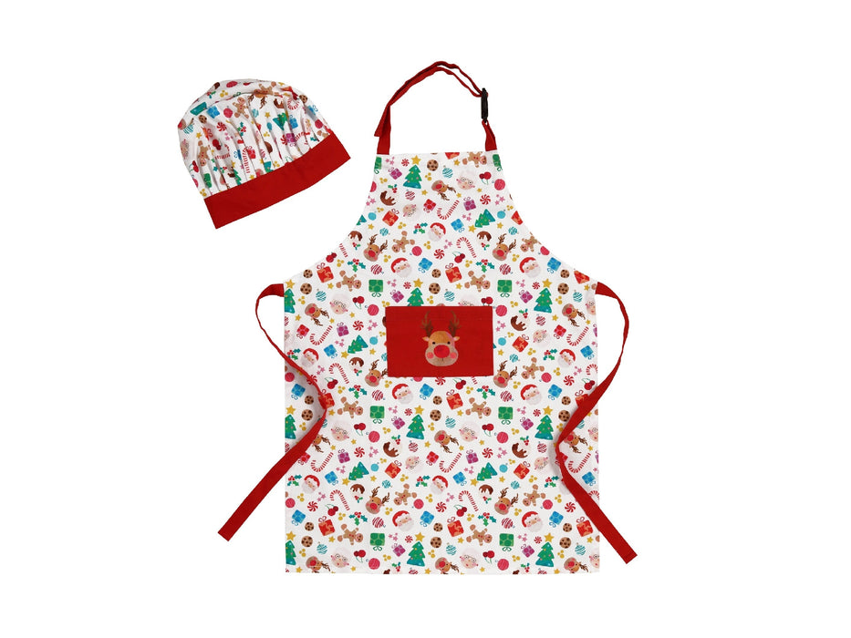 MW Kasey Rainbow Sparkly Season Children's Apron & Chef Hat Set