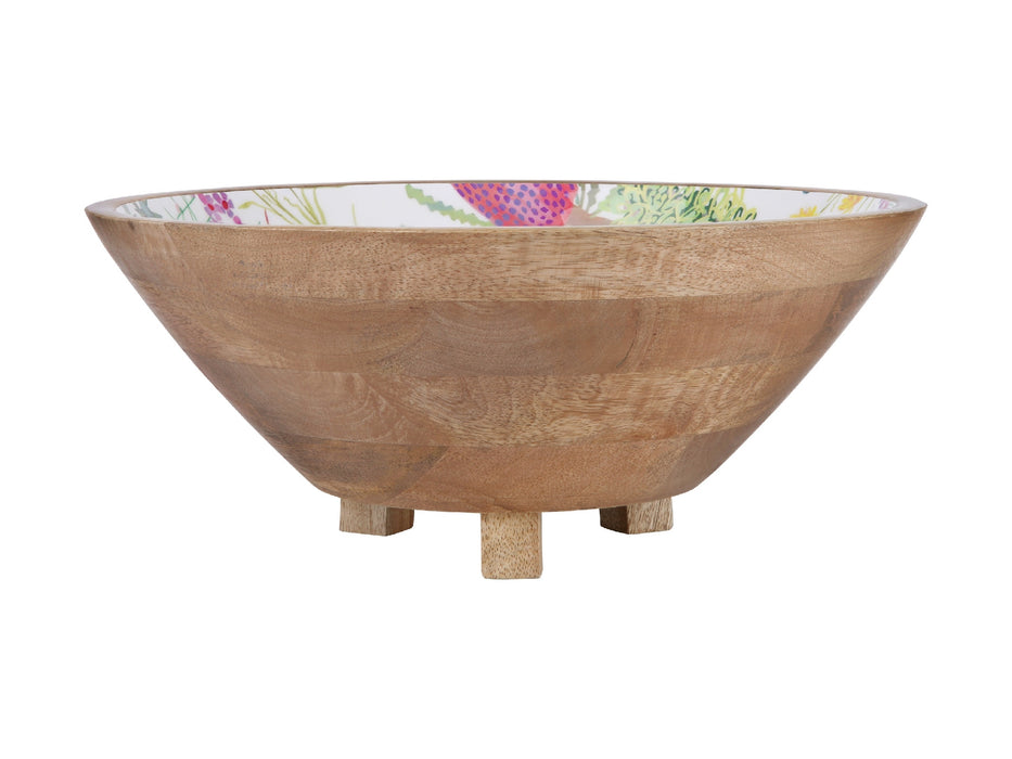 MW Royal Botanic Gardens Native Blooms Footed Bowl Wood Enamel 30x12.5cm