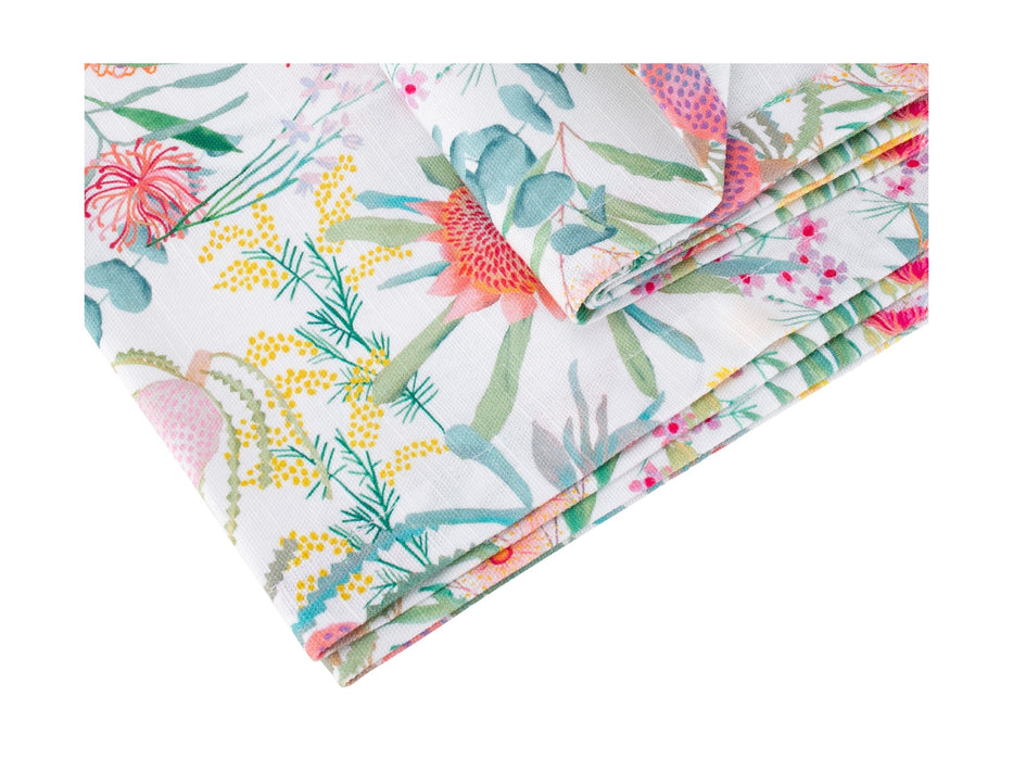 MW Royal Botanic Gardens Native Blooms Cotton Rectangular Tablecloth 270x150cm