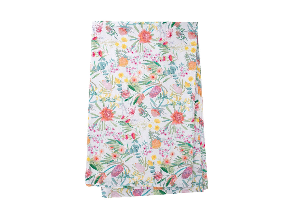 MW Royal Botanic Gardens Native Blooms Cotton Rectangular Tablecloth 270x150cm