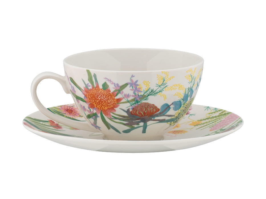 MW Royal Botanic Gardens Native Blooms Coupe Breakfast Cup & Saucer 400ML