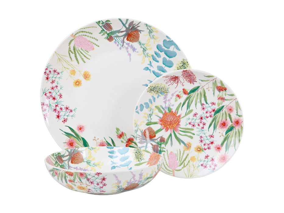 MW Royal Botanic Gardens Native Blooms Coupe Dinner Set 12pc Gift Boxed
