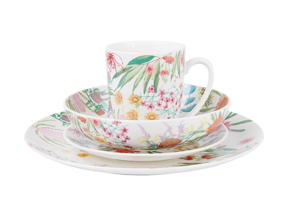 MW Royal Botanic Gardens Native Blooms Coupe Dinner Set 16pc Gift Boxed