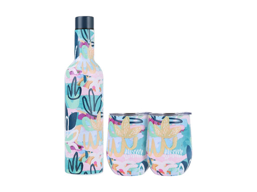 MW Rach Jackson Rock Garden Double Wall Insulated Wine Set 3pc Gift Boxed