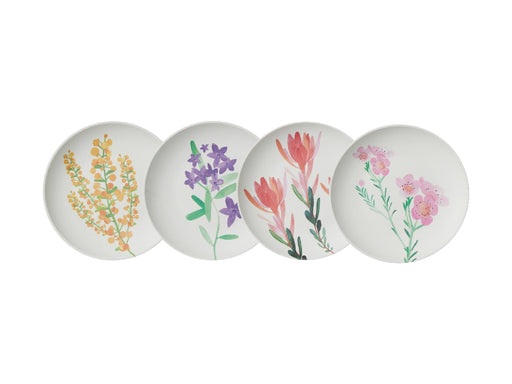 MW Wildflowers Bamboo Plate 20cm Set of 4 Assorted - Kitchen Antics