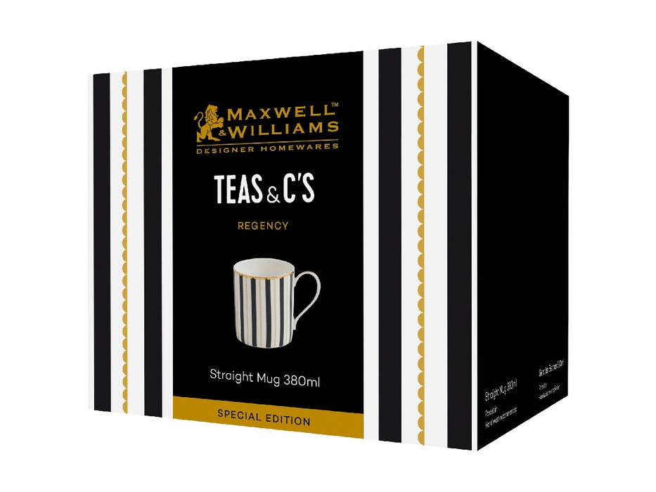 MW Teas & C's Regency Straight Mug 380ML Black Gift Boxed - Kitchen Antics