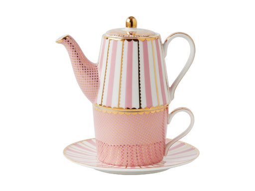 MW Teas & C's Regency Tea for One With Infuser 340ML Pink Gift Boxed - Kitchen Antics