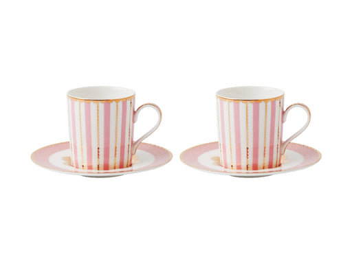 MW Teas & C's Regency Demi Cup & Saucer 100ML Set of 2 Pink Gift Boxed - Kitchen Antics