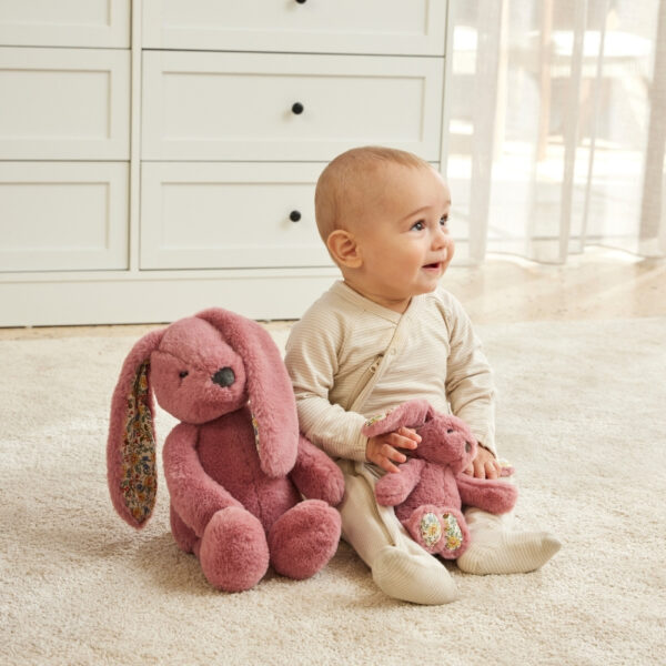 Jiggle & Giggle Bunny Medium - Floral Raspberry