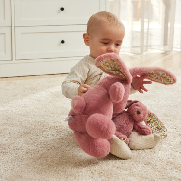 Jiggle & Giggle Bunny Medium - Floral Raspberry