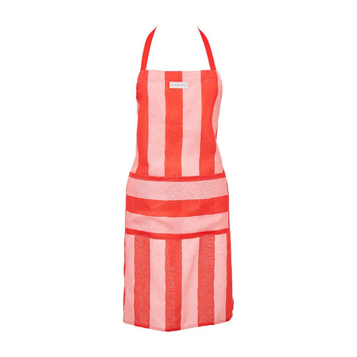 Annabel Linen Apron - Red Stripe