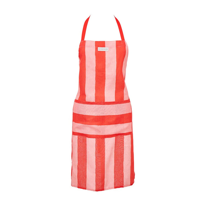 Annabel Linen Apron - Red Stripe