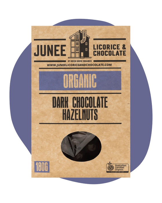 Junee Licorice & Chocolate: Dark Chocolate Hazelnuts 180g