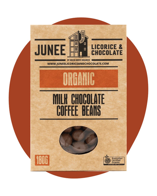 Junee Licorice & Chocolate: Milk Chocolate Coffee Beans 180g