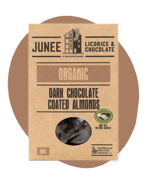 Junee Licorice & Chocolate: Dark Chocolate Almonds 180g