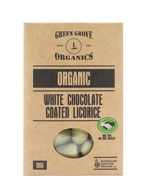 Green Grove Organic White Chocolate Coated Licorice 180g - Kitchen Antics