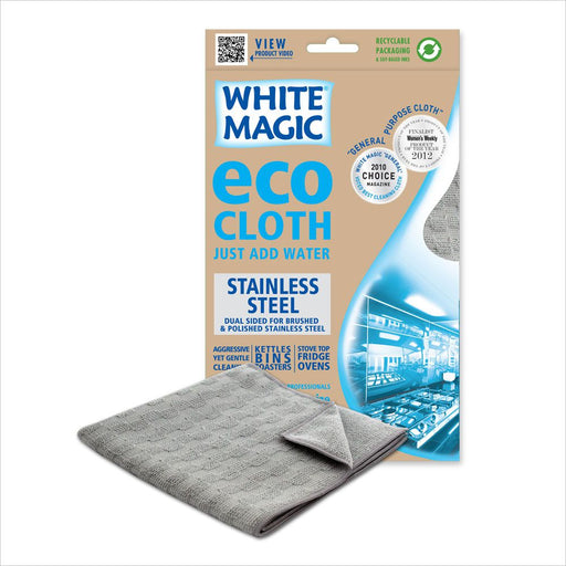 White Magic Microfibre Eco Cloth - Stainless Steel