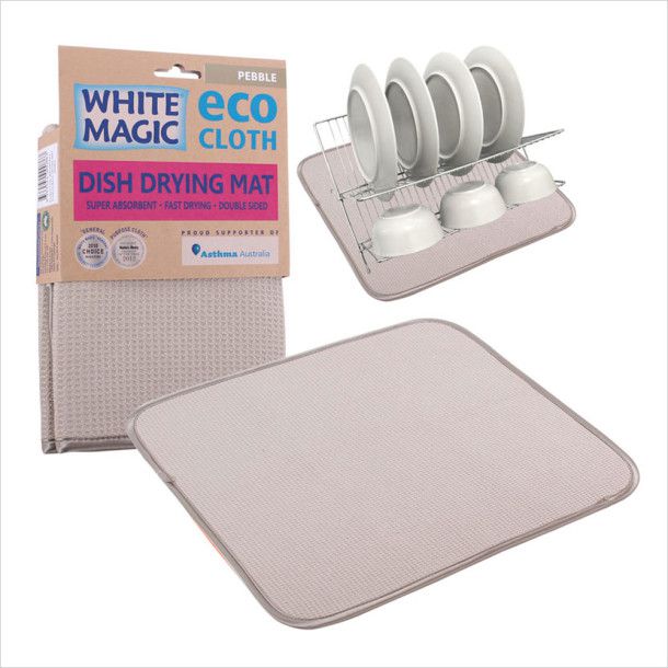 White Magic Dish Drying Mat - Pebble