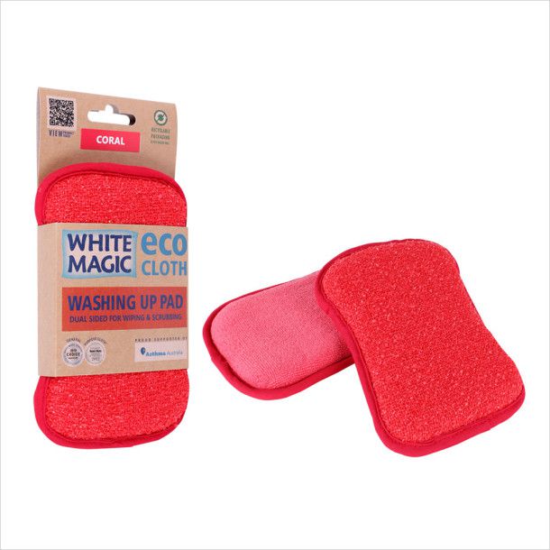 White Magic Washing Up Pad - Coral
