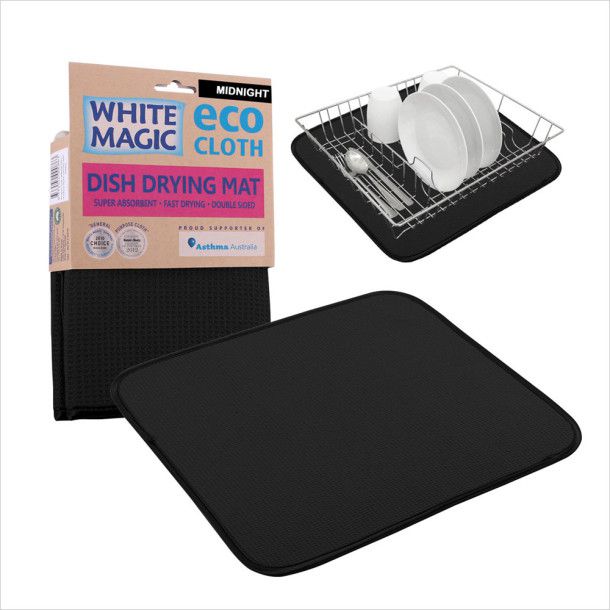 White Magic Dish Drying Mat - Midnight