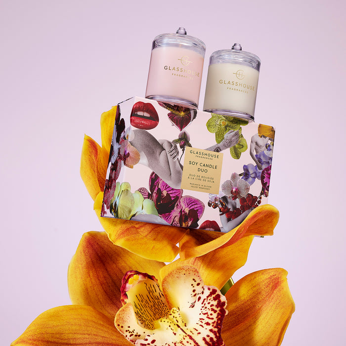 Glasshouse Candle Duo Set - Radiance in Bloom & Velvet Rhapsody