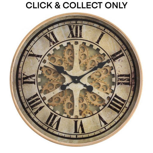 Cog Wall Clock Ragnar Gold 60cm Wall Clock - Kitchen Antics