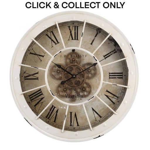 Cog Wall Clock Bassett 60cm - White - Kitchen Antics