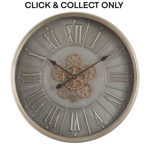 Cog Wall Clock French George Modern 60cm - Grey - Kitchen Antics