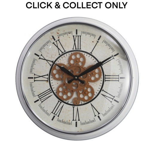 Cog Wall Clock Domonique 53cm - White - Kitchen Antics