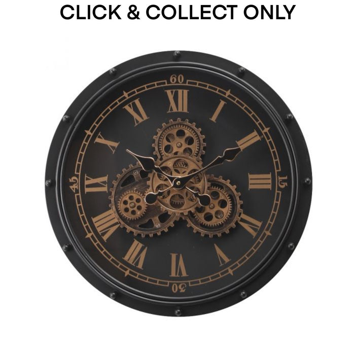Cog Wall Clock Anton 50cm - Black