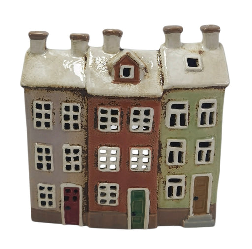 Cottage Tealight - Coloured Door Triple House