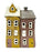Cottage Tealight - Yellow Brown Double House