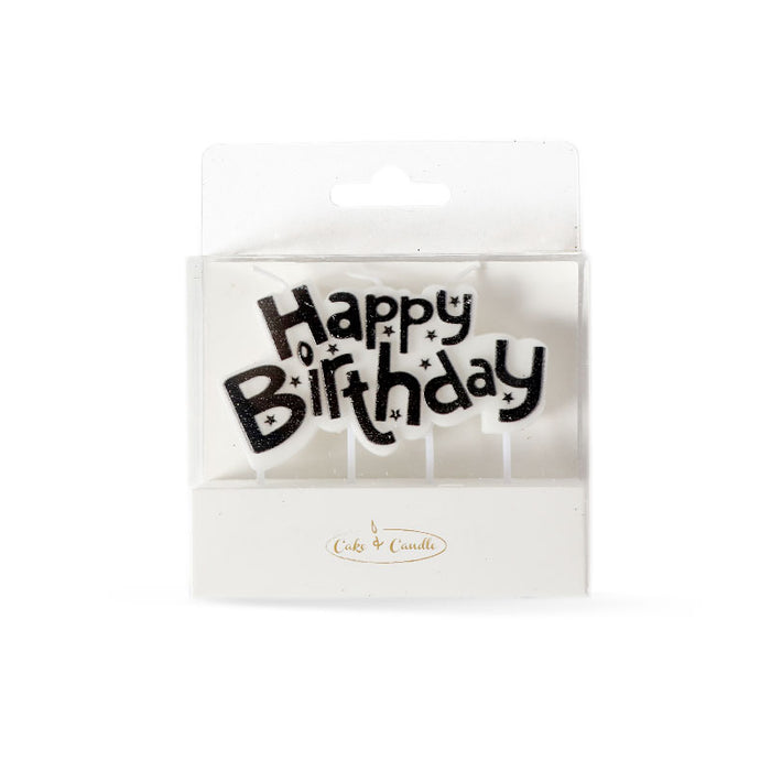Cake & Candle Cake Candle Plaque - Happy Birthday Black