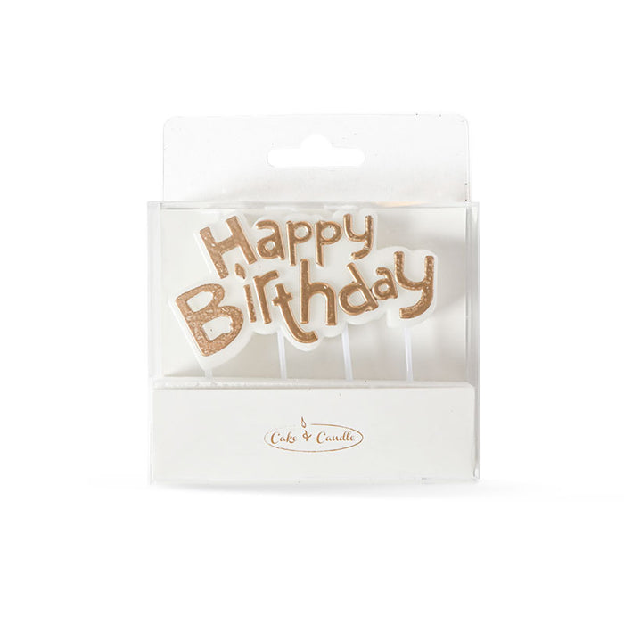 Cake & Candle Cake Candle Plaque - Happy Birthday Gold