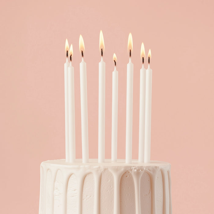 Cake & Candle - Cake Candles Pack of 12 - Pearlised White