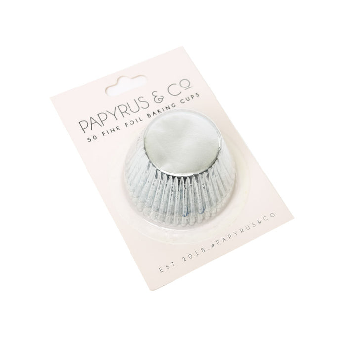 Papyrus Standard 50mm Foil Baking Cups 50 Pack - Silver