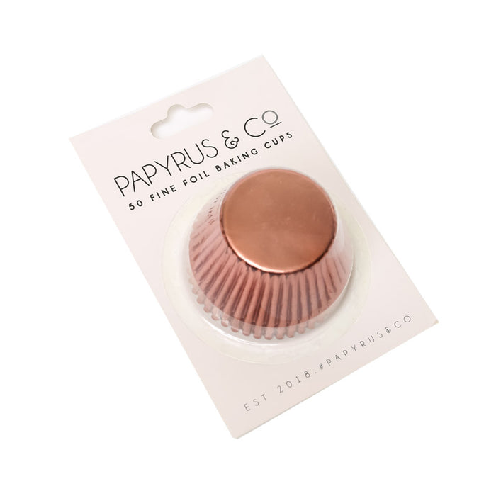 Papyrus Standard 50mm Foil Baking Cups 50 Pack - Rose Gold