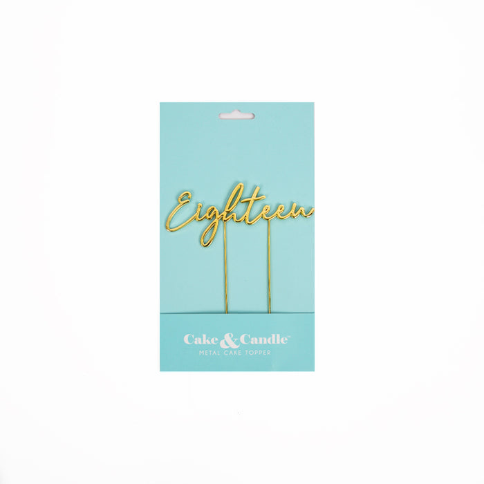 Cake & Candle Cake Topper - Gold Eighteen