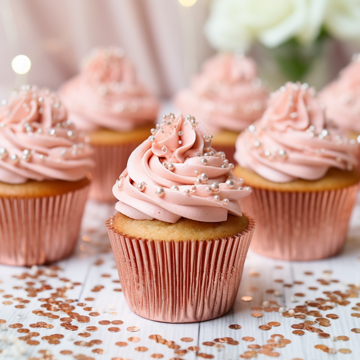 Papyrus Medium Foil Baking Cups 50 Pack - Rose Gold